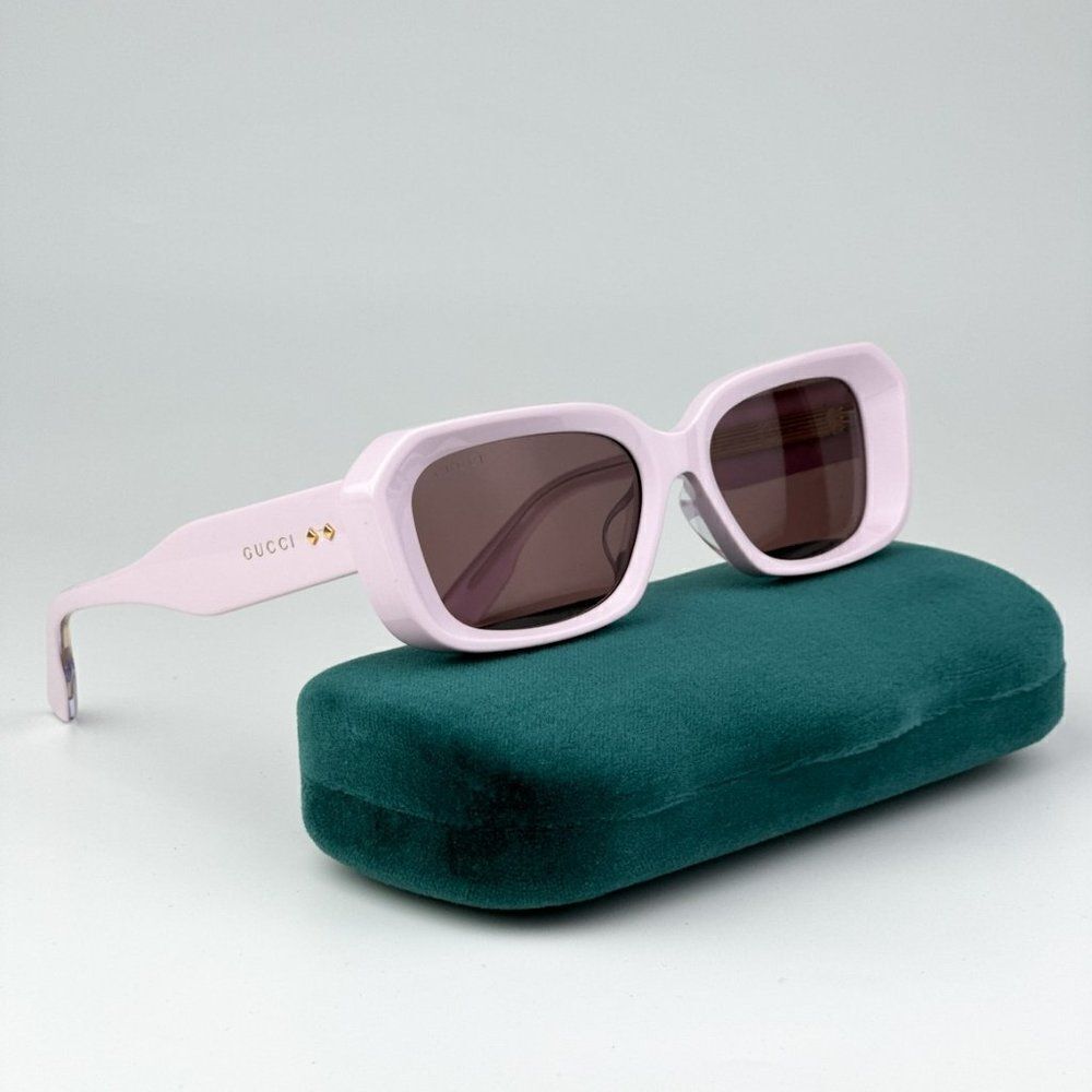 NEW Gucci GG1531SK 003 Pink Brown Unisex Rectangle Sunglasses GG 1531SK - Picture 2 of 11